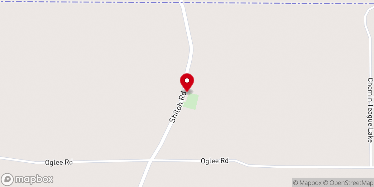 Map showing location of Shiloh Church