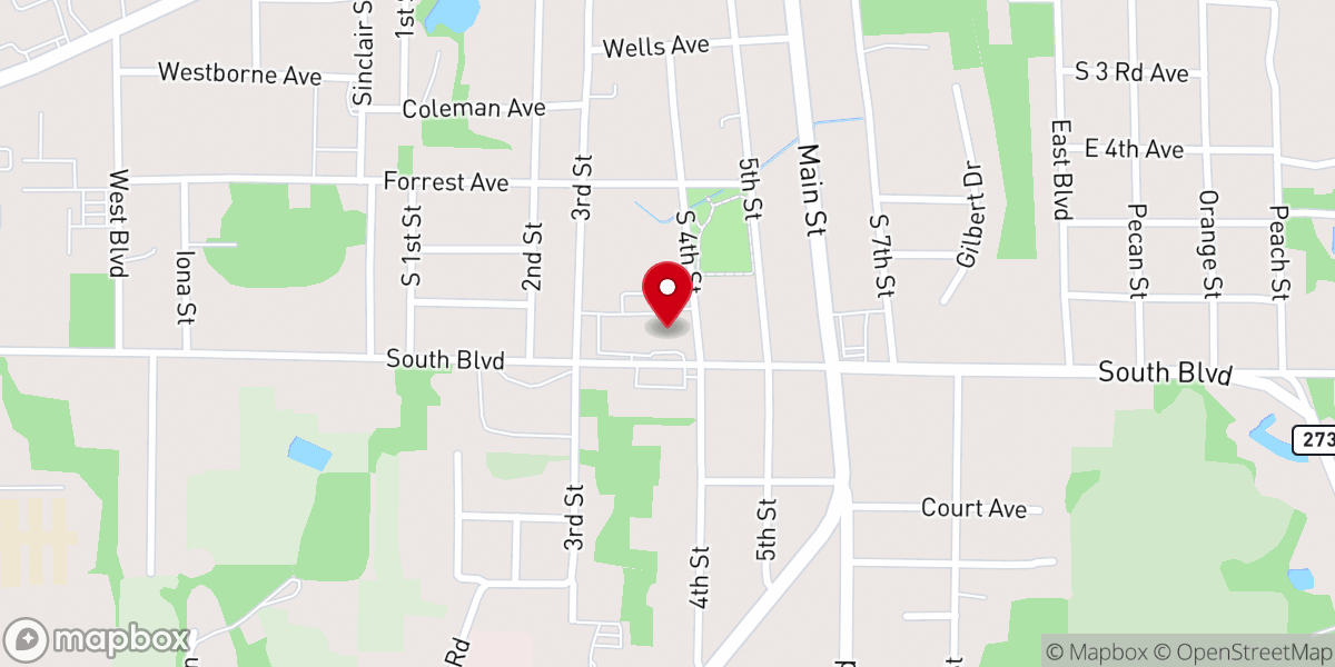 Map showing location of First Baptist Chipley
