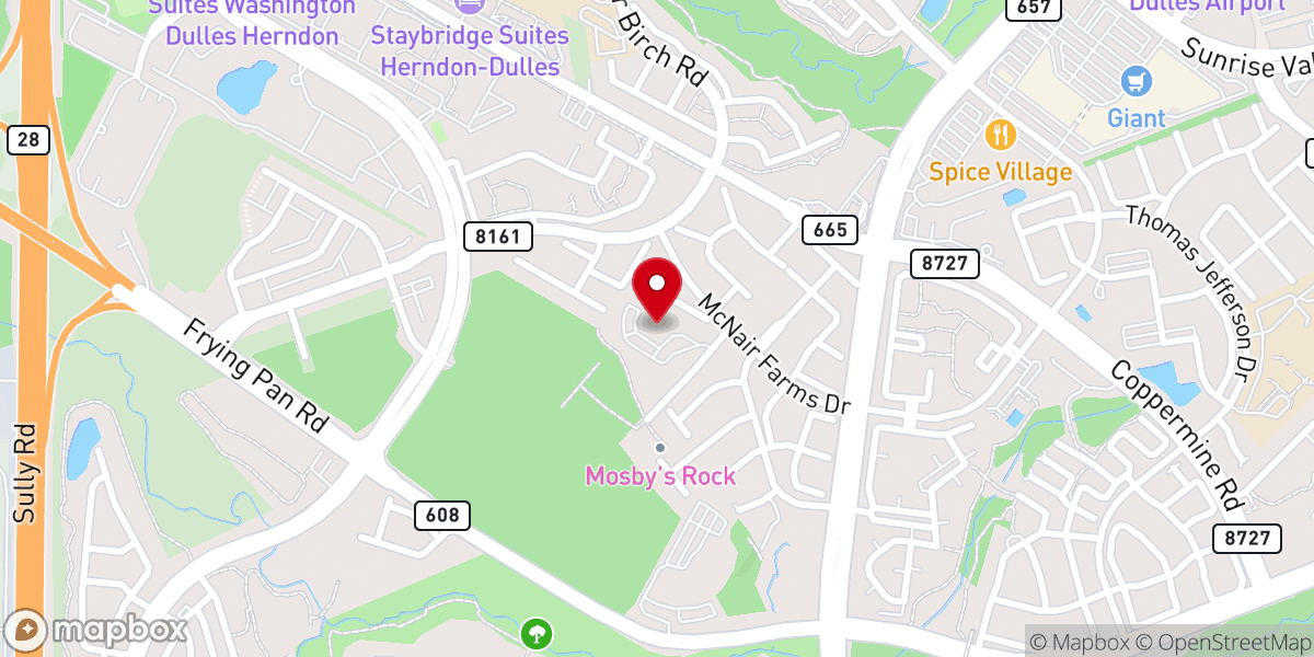 Map showing location of Mount Pleasant Church