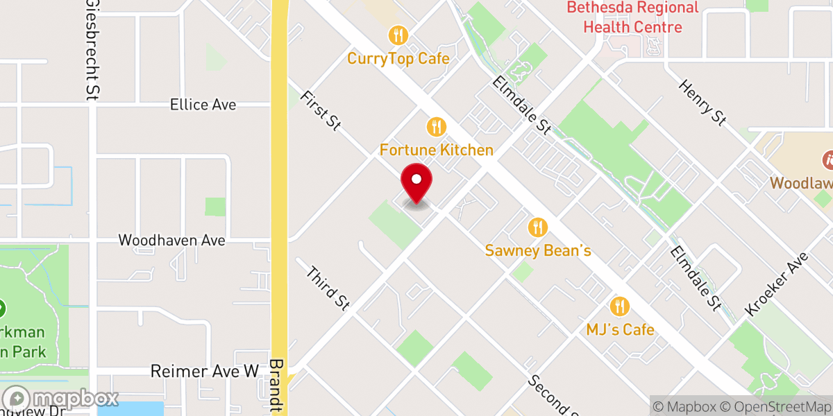 Map showing location of Cornerstone Bible Church