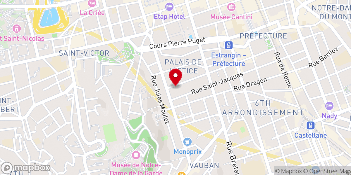 Map showing location of Église Saint-Philippe de Marseille