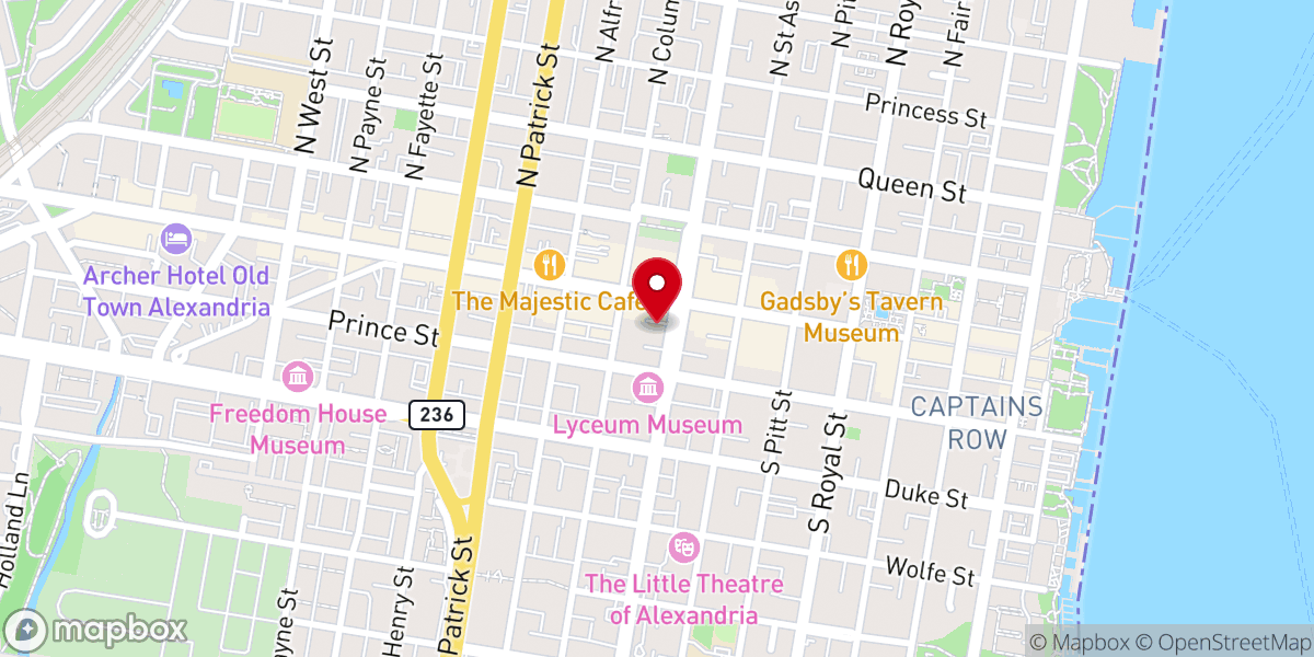 Map showing location of Washington Street United Methodist Church