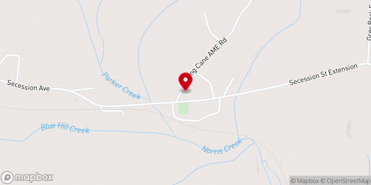 Map showing location of Long Cane A.M.E. Church