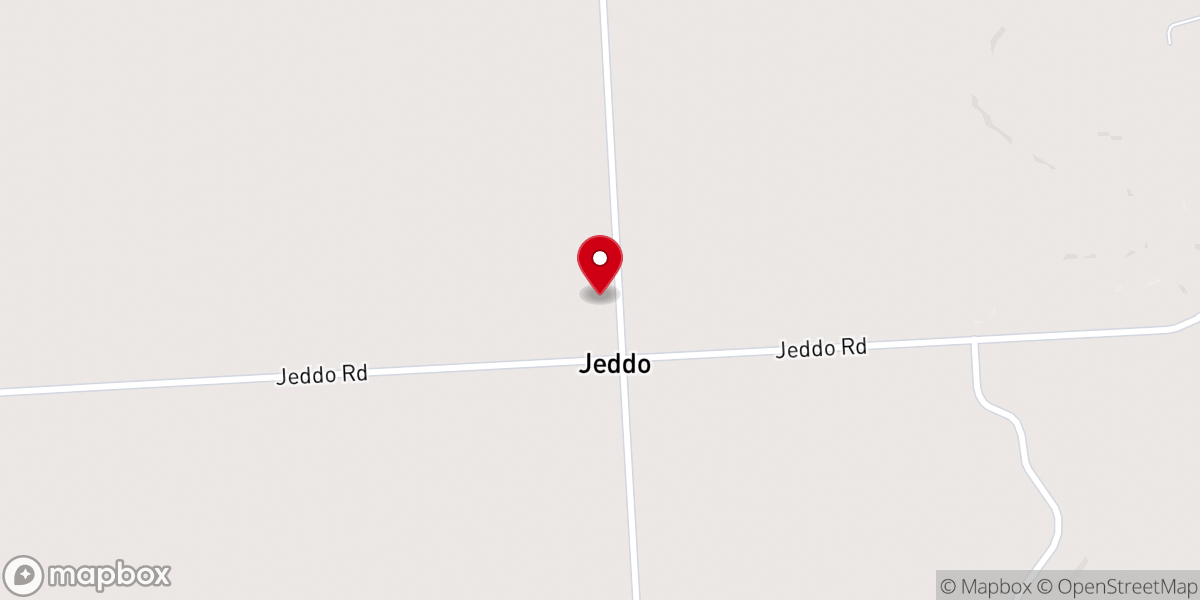 Map showing location of Jeddo United Methodist Church