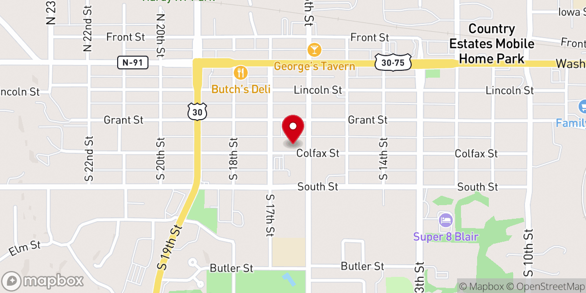 Map showing location of Chres United Methodist Parsonage