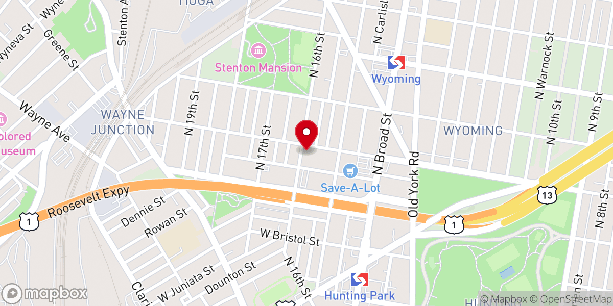 Map showing location of Greater Saint Matthew Baptist Church