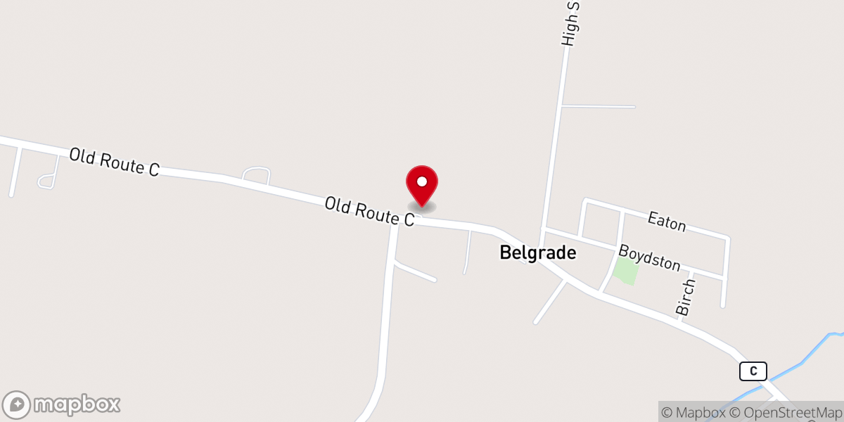 Map showing location of Belgrade First Church of God