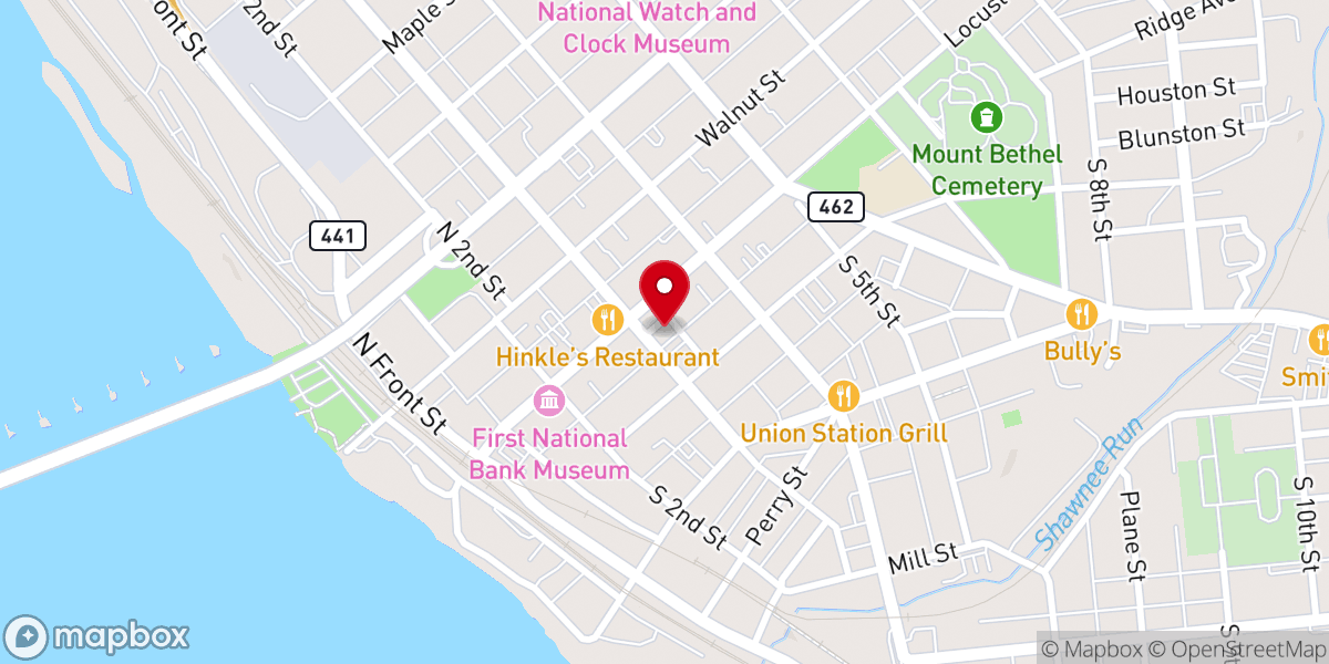 Map showing location of Columbia Market House