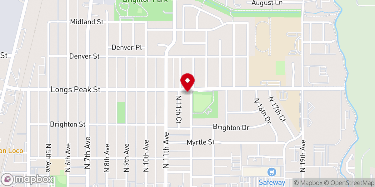 Map showing location of Longs Peak Church