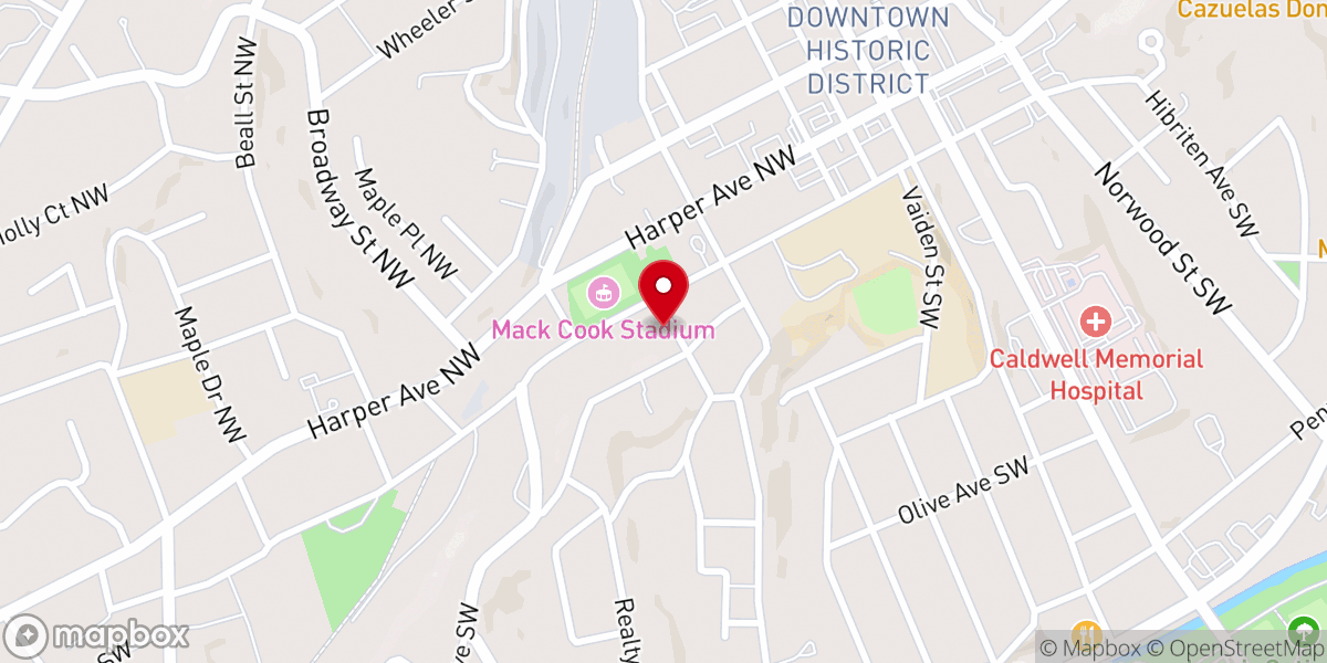 Map showing location of College Avenue Baptist Church