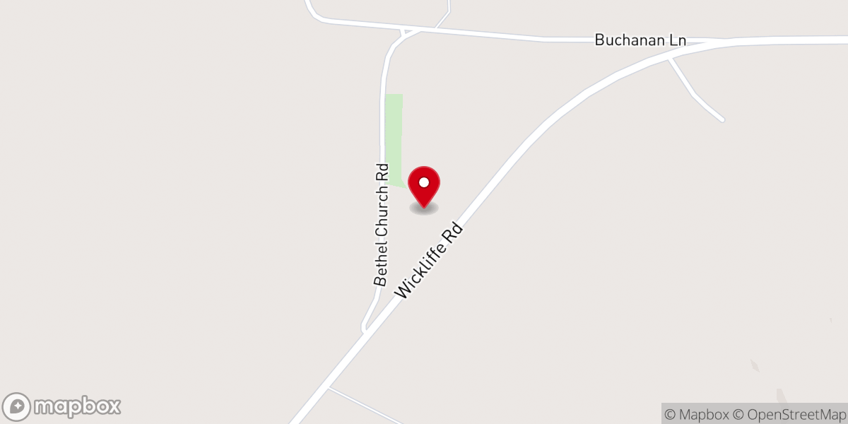 Map showing location of Bethel Cumberland Presbyterian Church