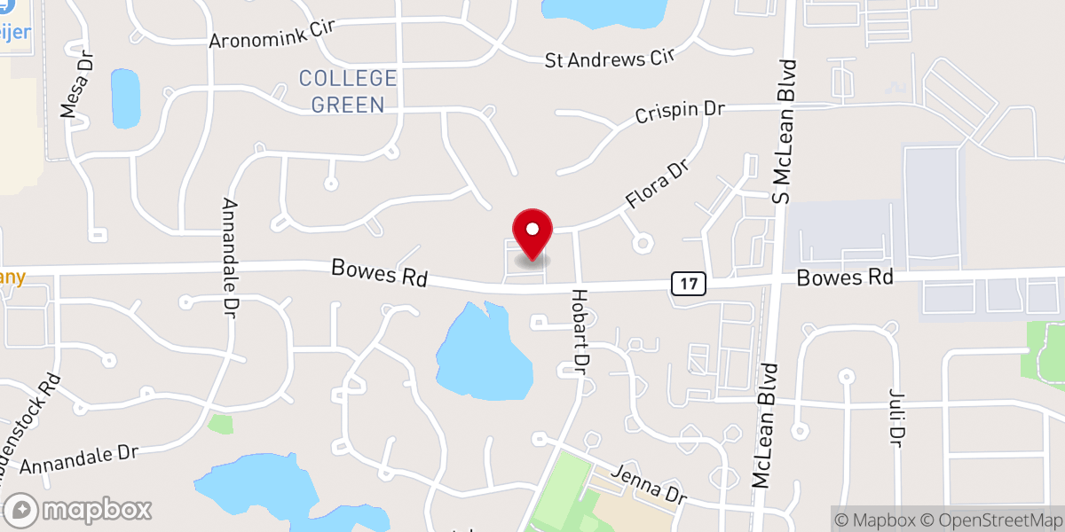 Map showing location of Grace Evangelical Church