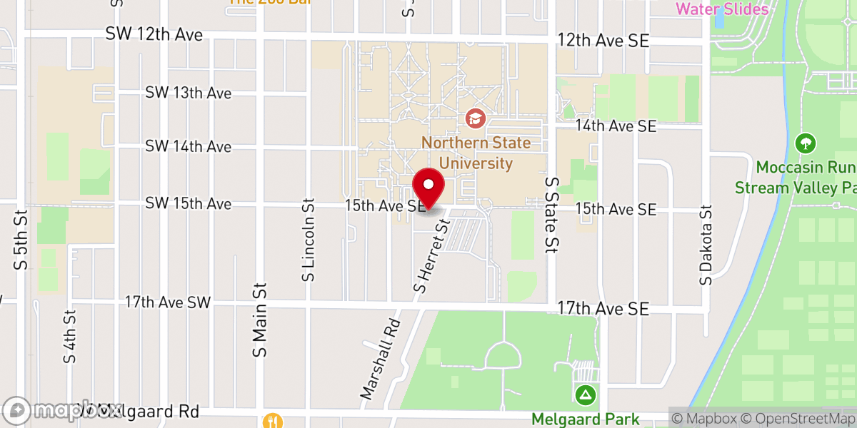 Map showing location of St. Thomas Aquinas Newman Center