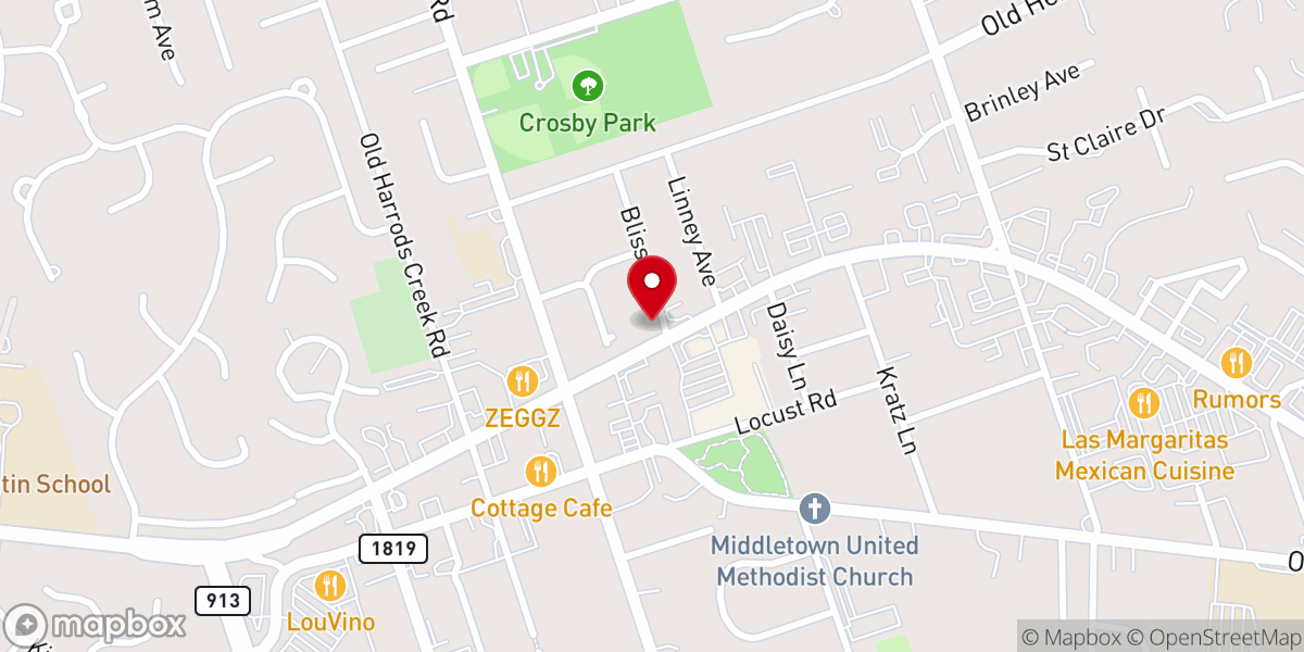 Map showing location of New Hope Baptist Church of Louisville Inc