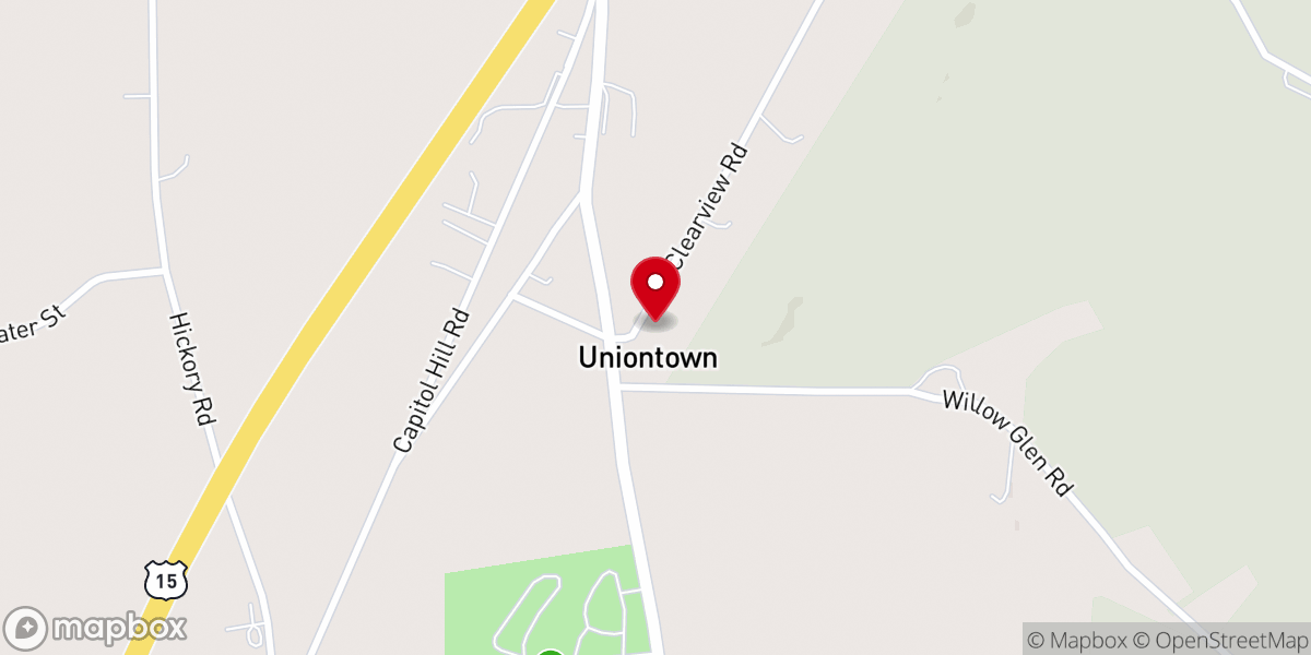 Map showing location of Franklin Church