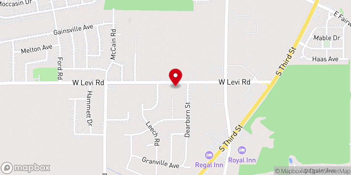 Map showing location of South Parkway Church of God in Christ