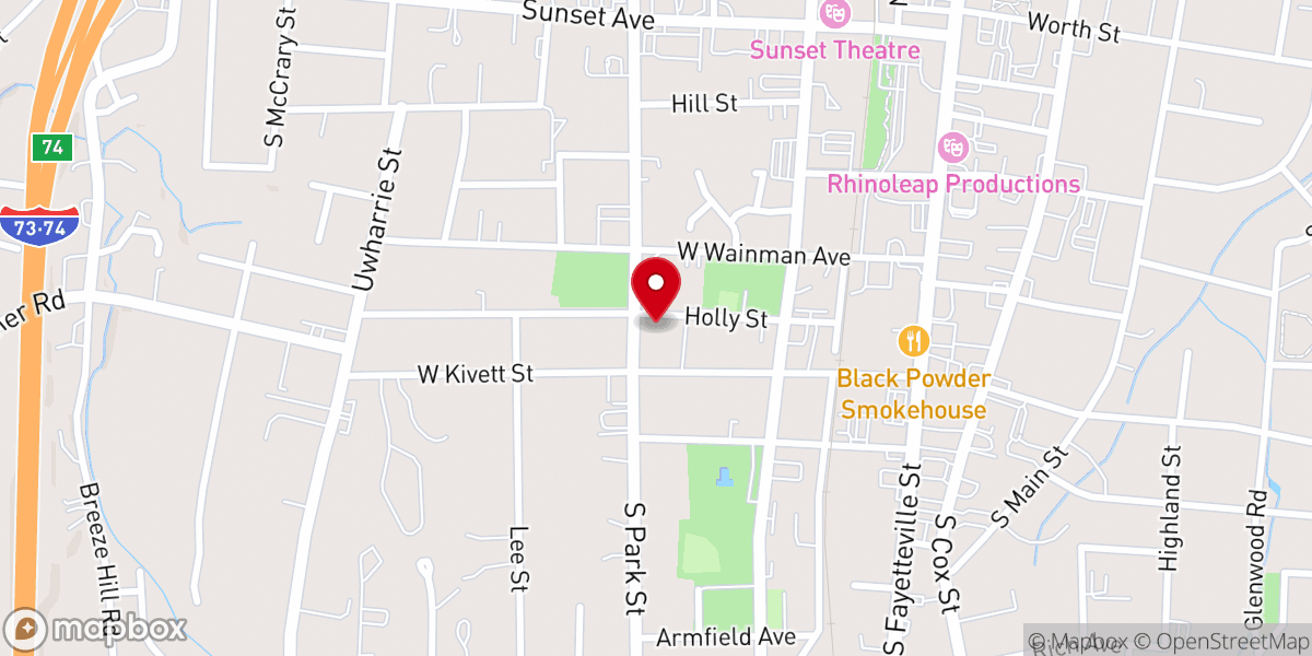 Map showing location of St John's Lutheran Church