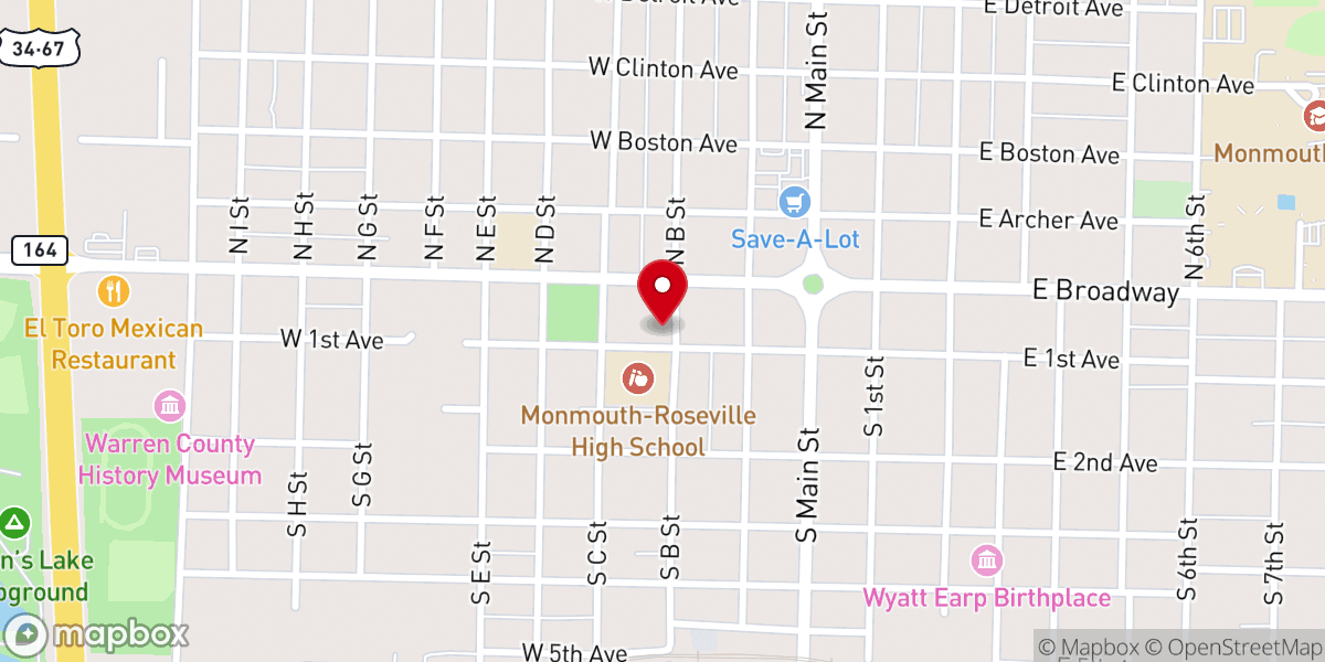Map showing location of First Lutheran Church
