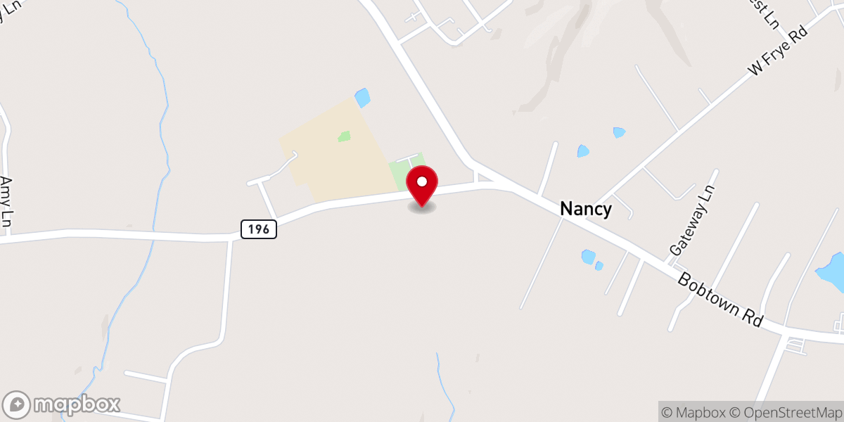 Map showing location of White Oak Baptist Church