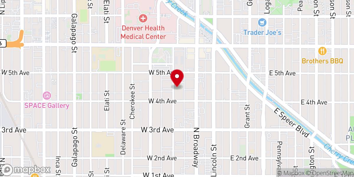 Map showing location of Watermark Denver