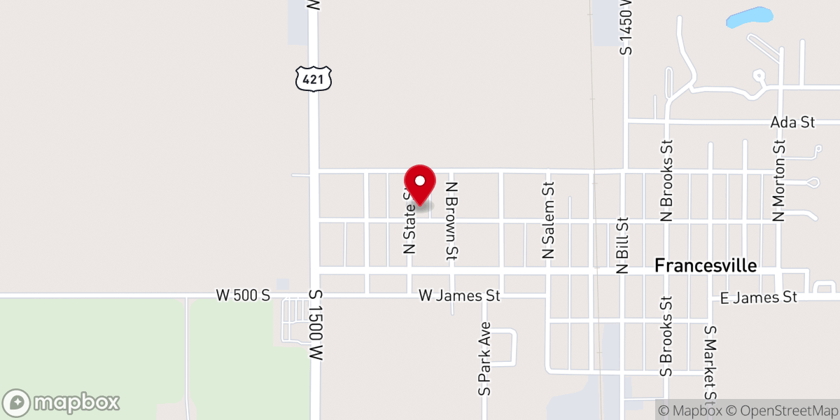 Map showing location of First Baptist Church