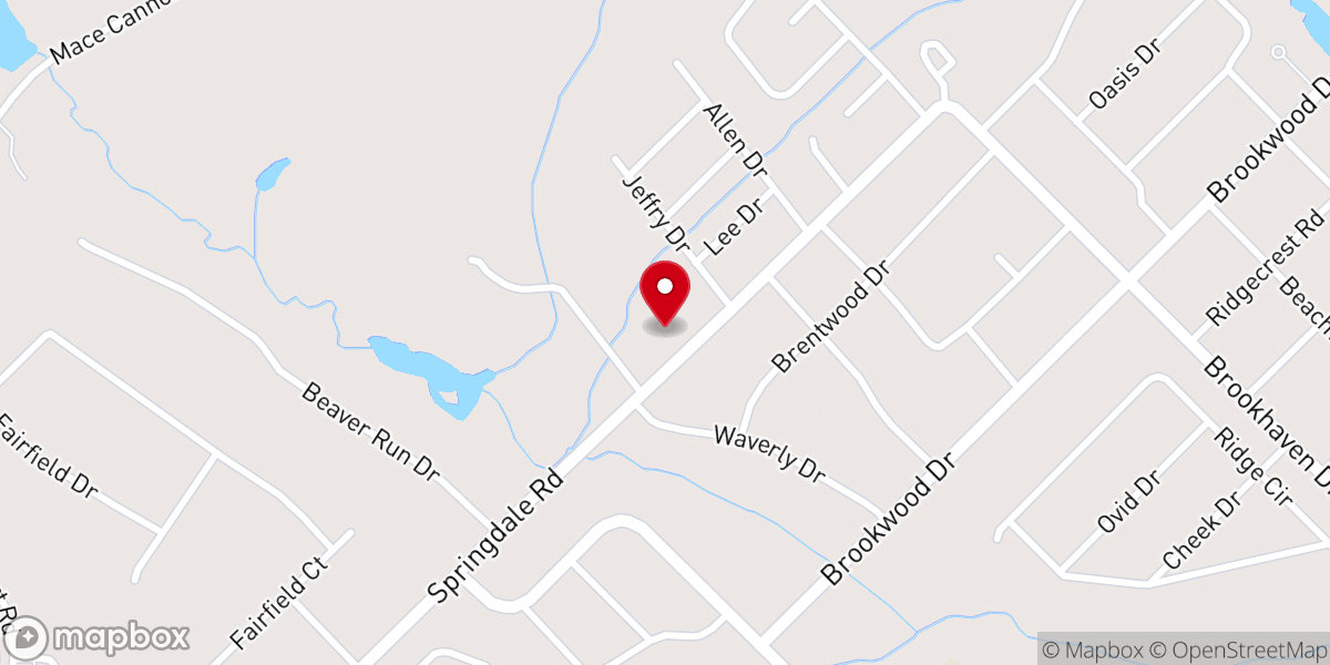 Map showing location of Wellspring Baptist Church