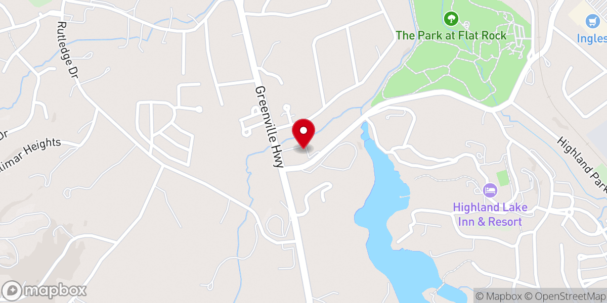 Map showing location of Flat Rock Farmers Market