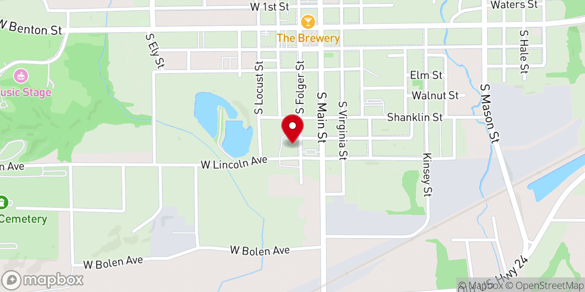 Map showing location of Immanuel Lutheran Church