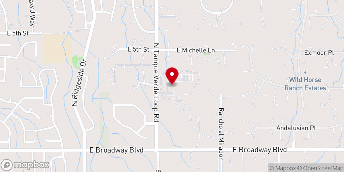 Map showing location of Corpus Christi Catholic Church - Tucson