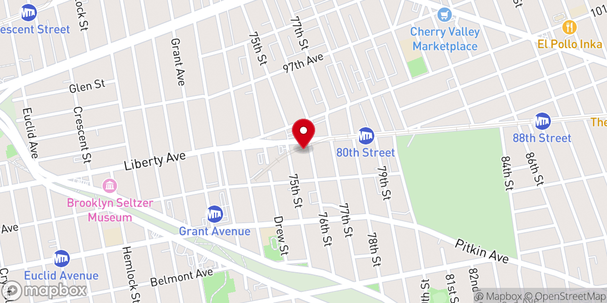 Map showing location of Liberty Pentecostal Assembly