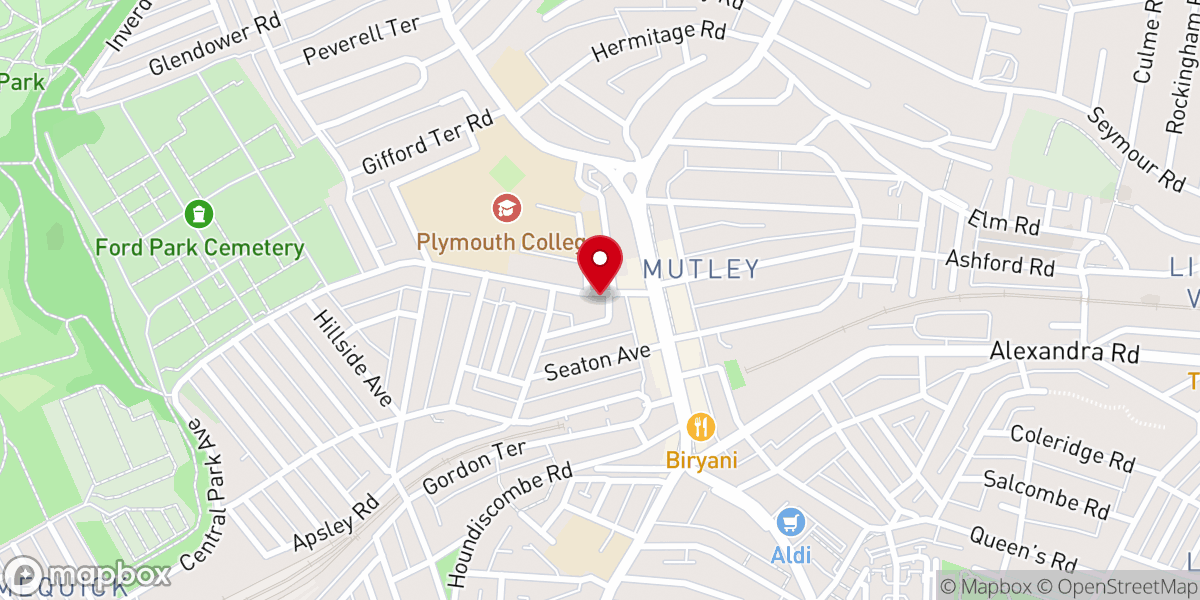 Map showing location of Plymouth Christadelphians