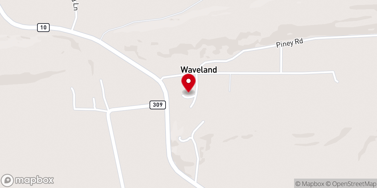 Map showing location of Waveland United Methodist Church