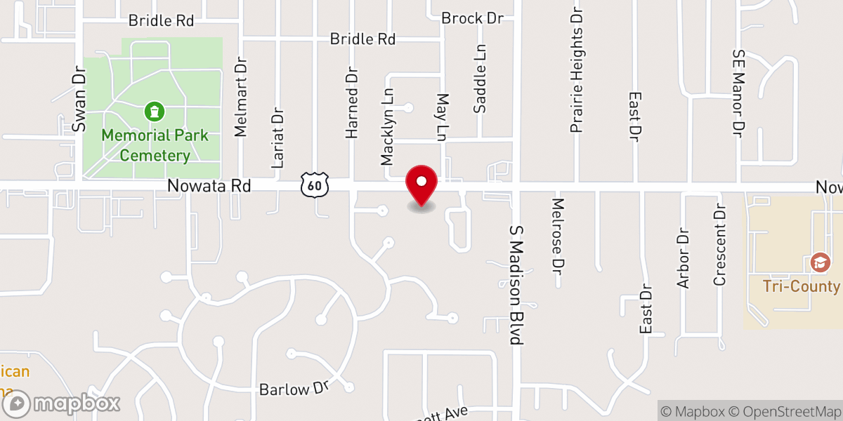 Map showing location of Bartlesville Southern Baptist Church