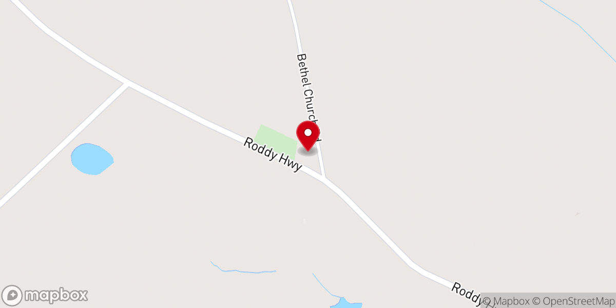 Map showing location of Bethel Baptist Church