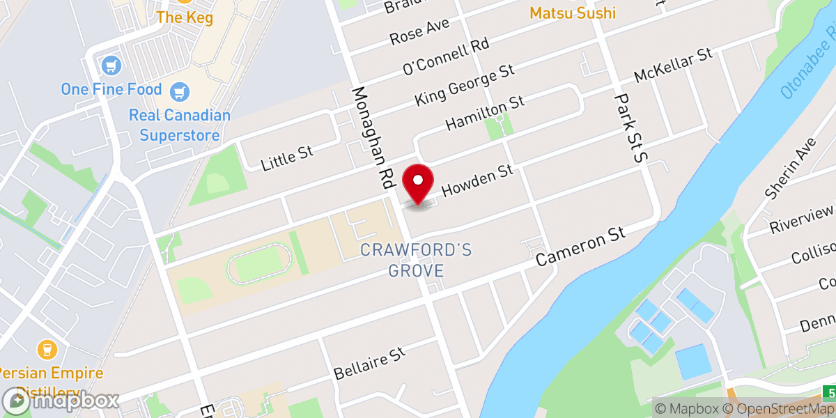 Map showing location of Grace United Church