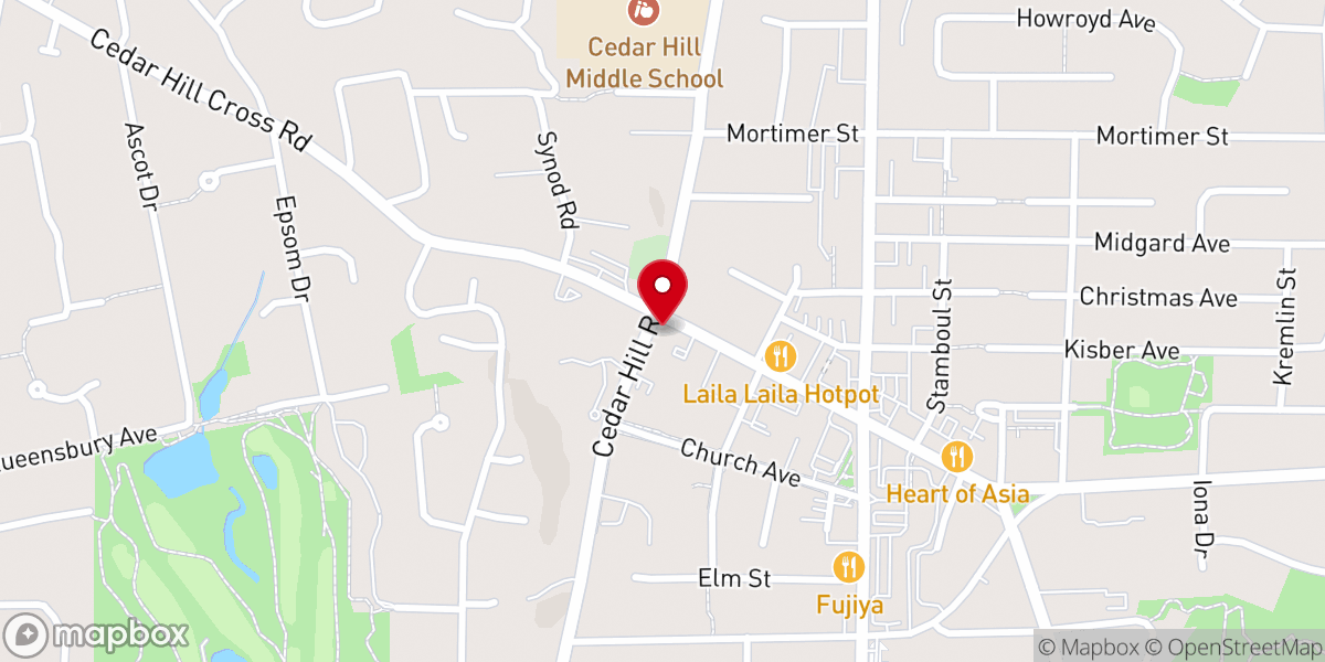 Map showing location of Lutheran Church of the Cross