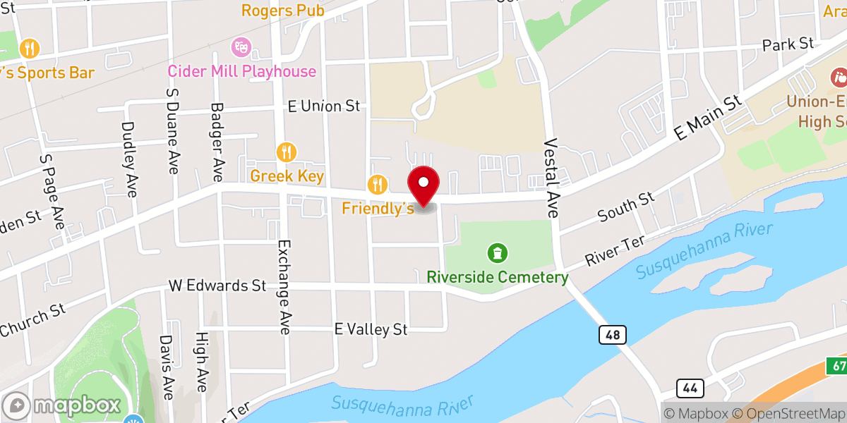 Map showing location of Ignite Church Endicott