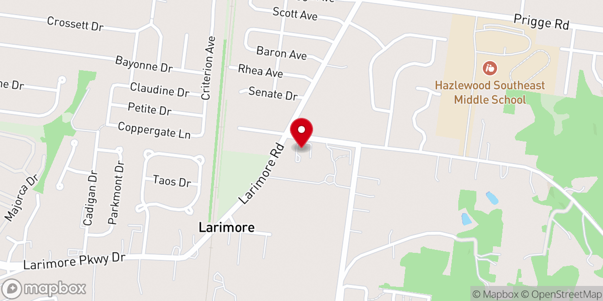 Map showing location of St. Timothy Church 11532 Larimore Road