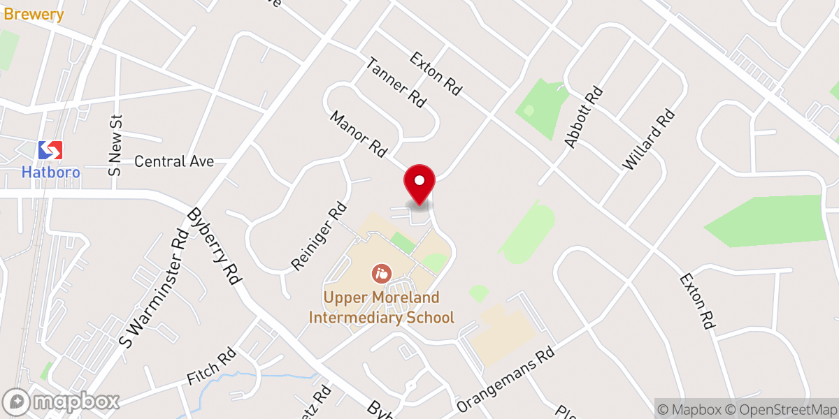 Map showing location of Hatboro Community Church