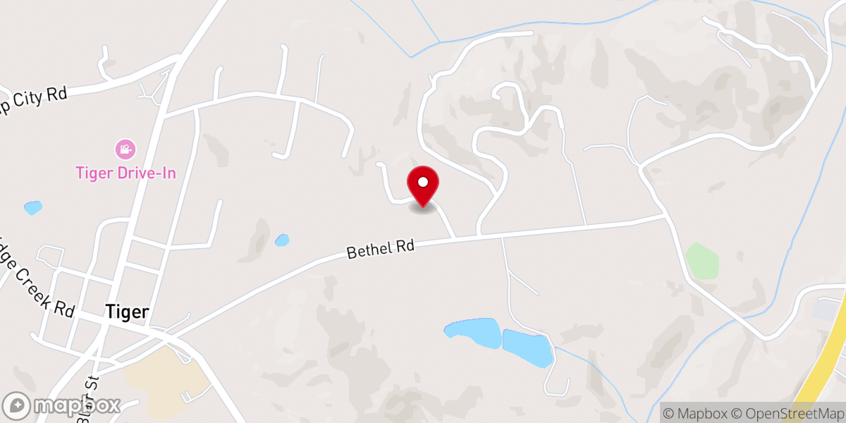 Map showing location of Rabun County Church of Christ