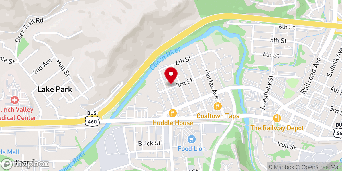 Map showing location of Richlands Tabernacle