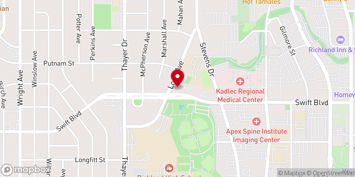 Map showing location of Richland Community of Christ