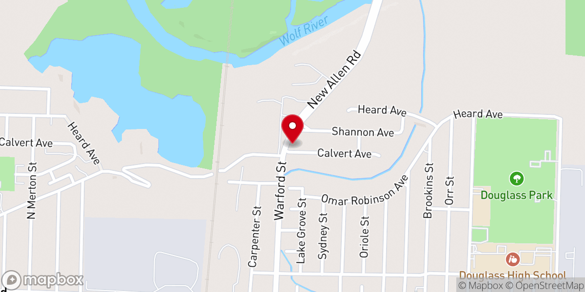 Map showing location of Watkins Chapel Christian Methodist Episcopal Church