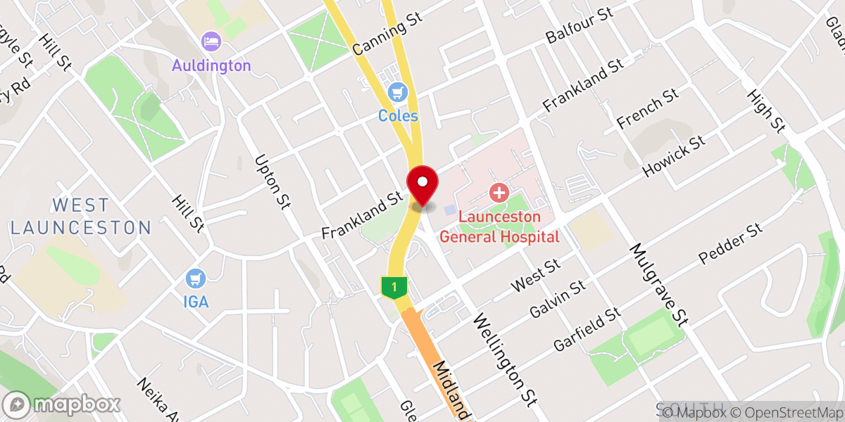 Map showing location of Gateway Baptist Church