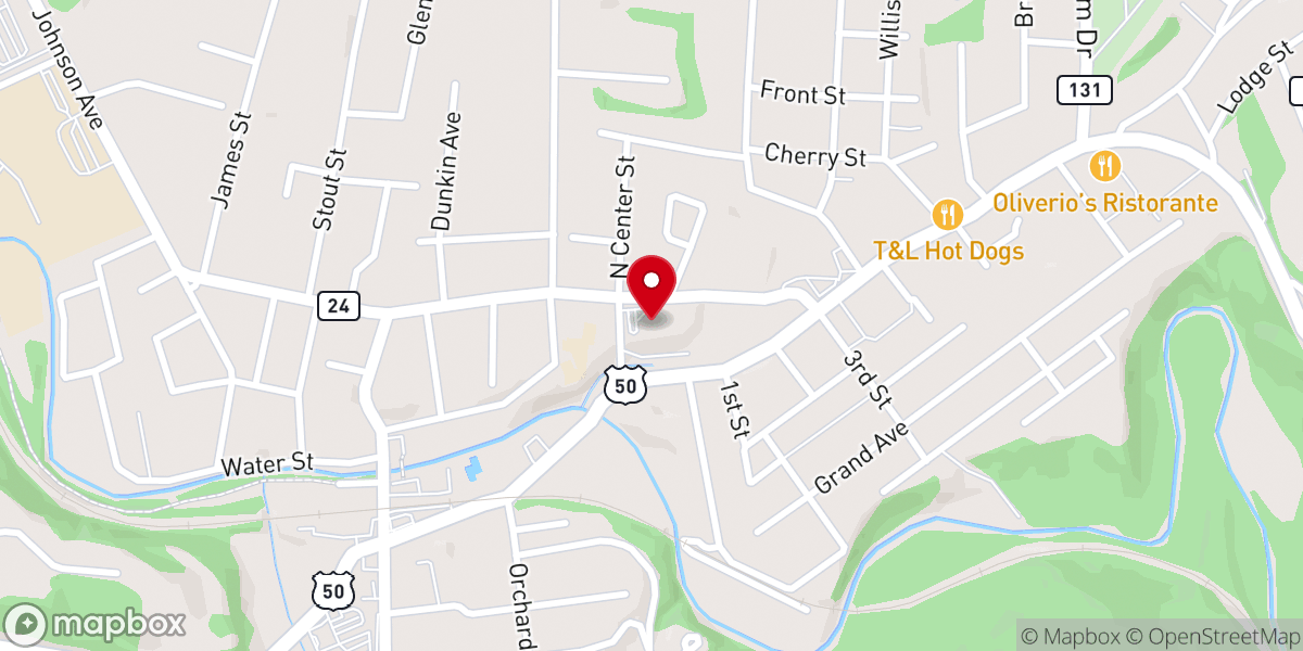 Map showing location of Bridgeport Church of Christ