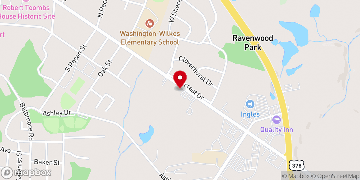 Map showing location of New Life Baptist Church