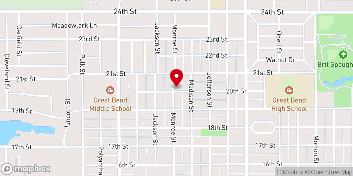 Map showing location of Heritage Baptist Church