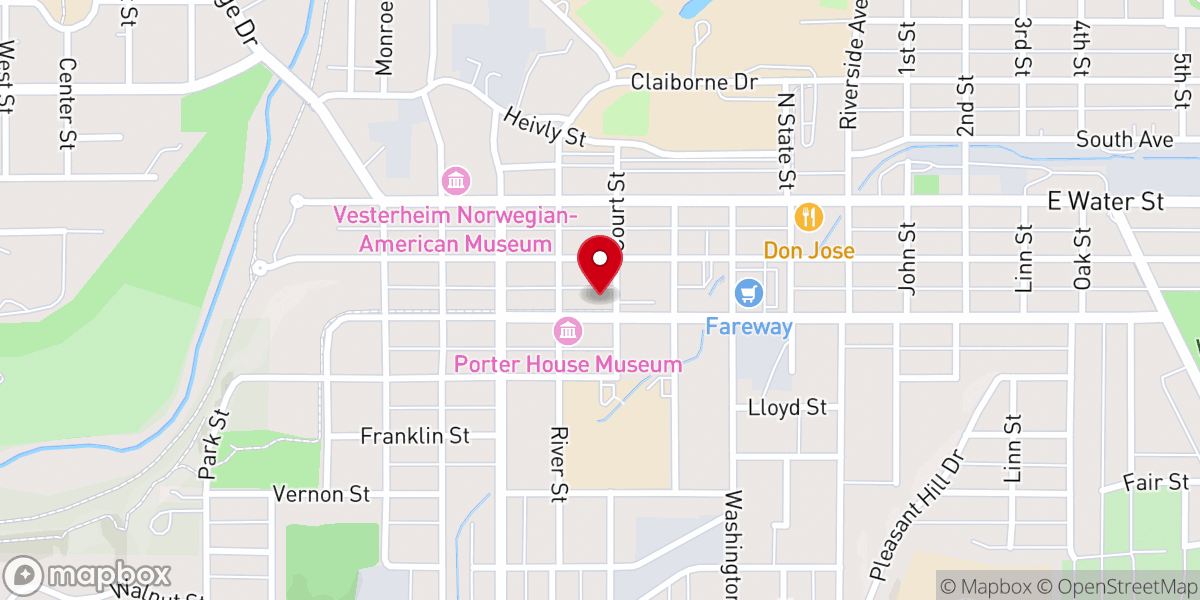Map showing location of First United Methodist Church of Decorah