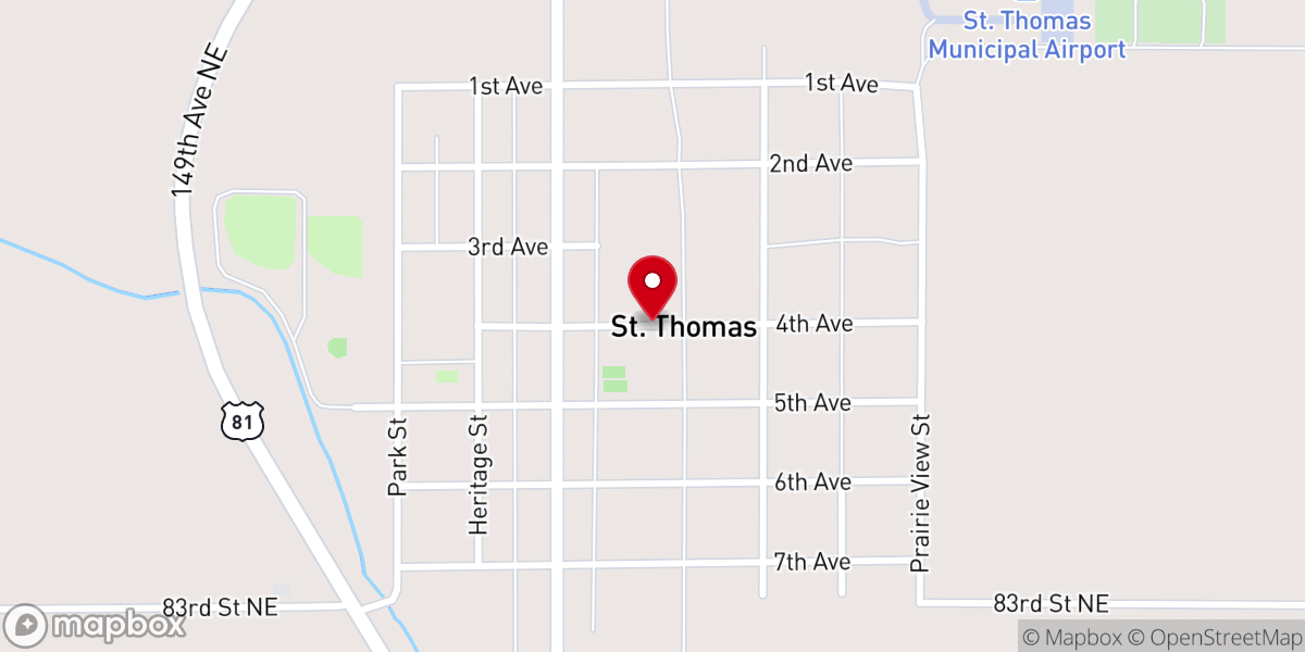 Map showing location of St John's Lutheran Church