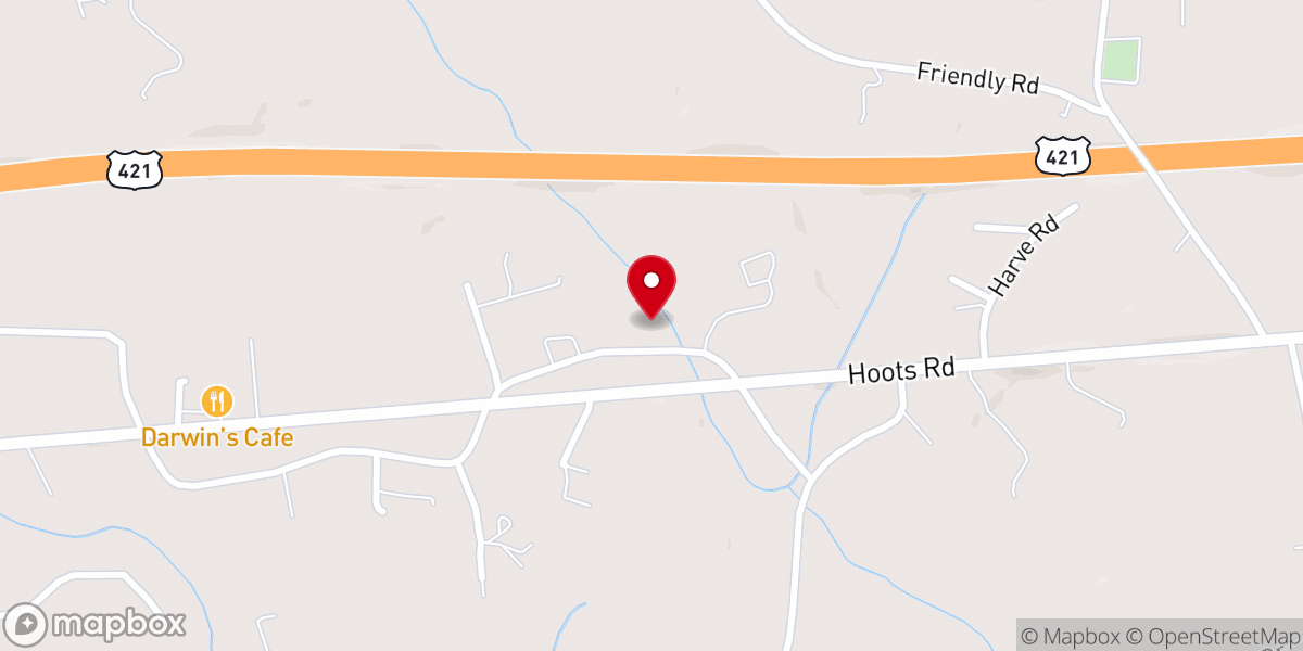 Map showing location of Yadkin County Solid Waste Site